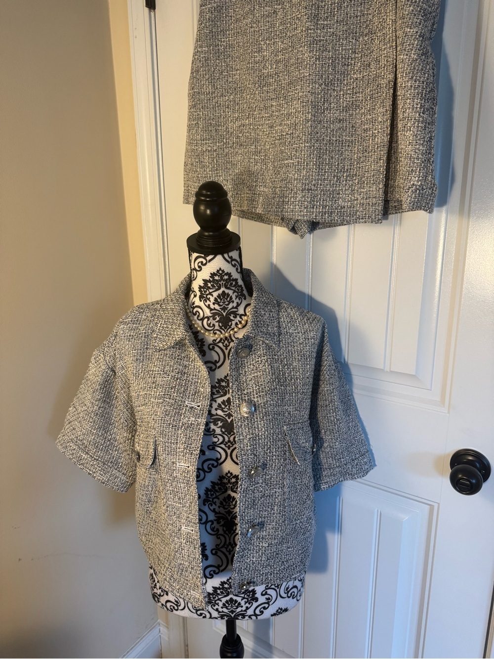 2 pc. Loft Tweed Cropped Short Sleeve Blazer w/matching Skort NWT